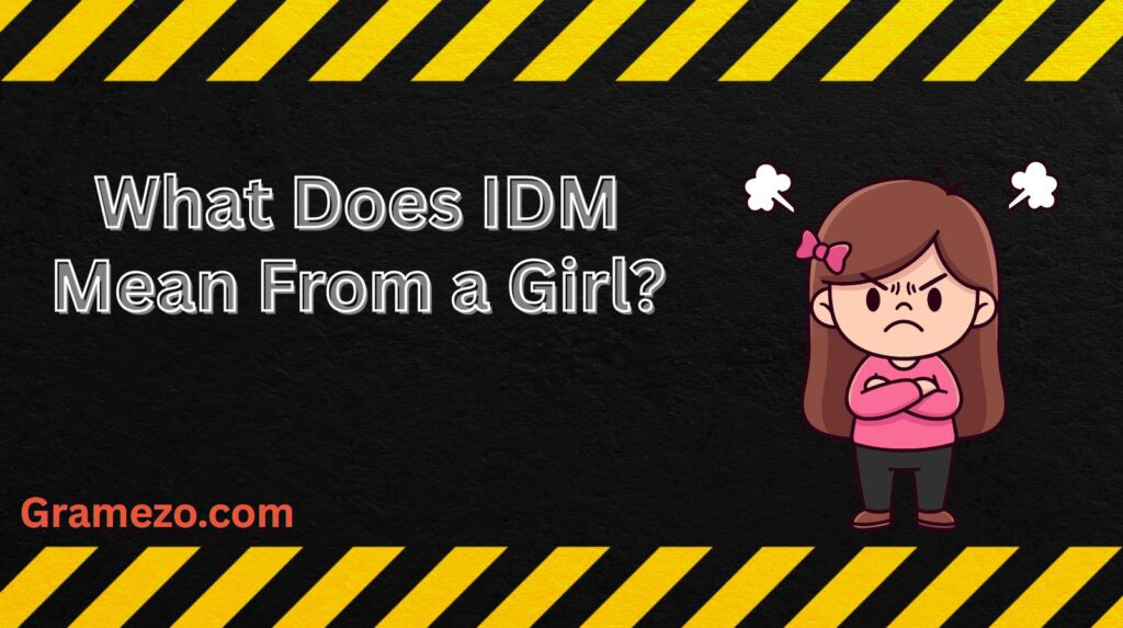 What Does IDM Mean From a Girl