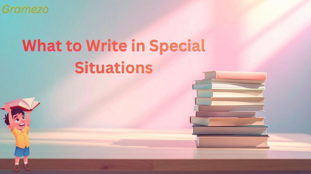 What to Write in Special Situations