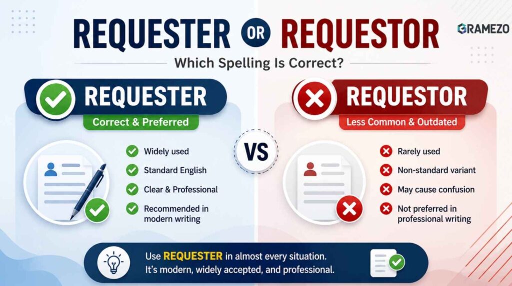 Requester or Requestor: Which Spelling To Use? | Correct Usage Guide