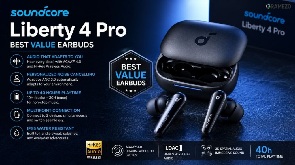 Soundcore Liberty 4 Pro – Best Value Earbuds