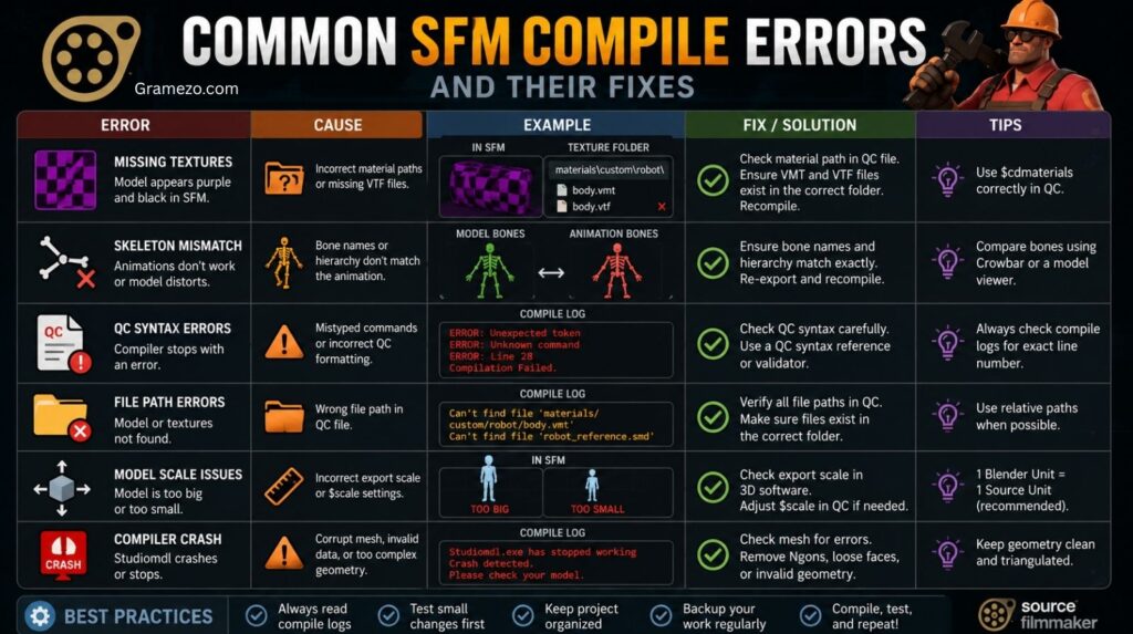 Common SFM Compile Errors and Their Fixes
